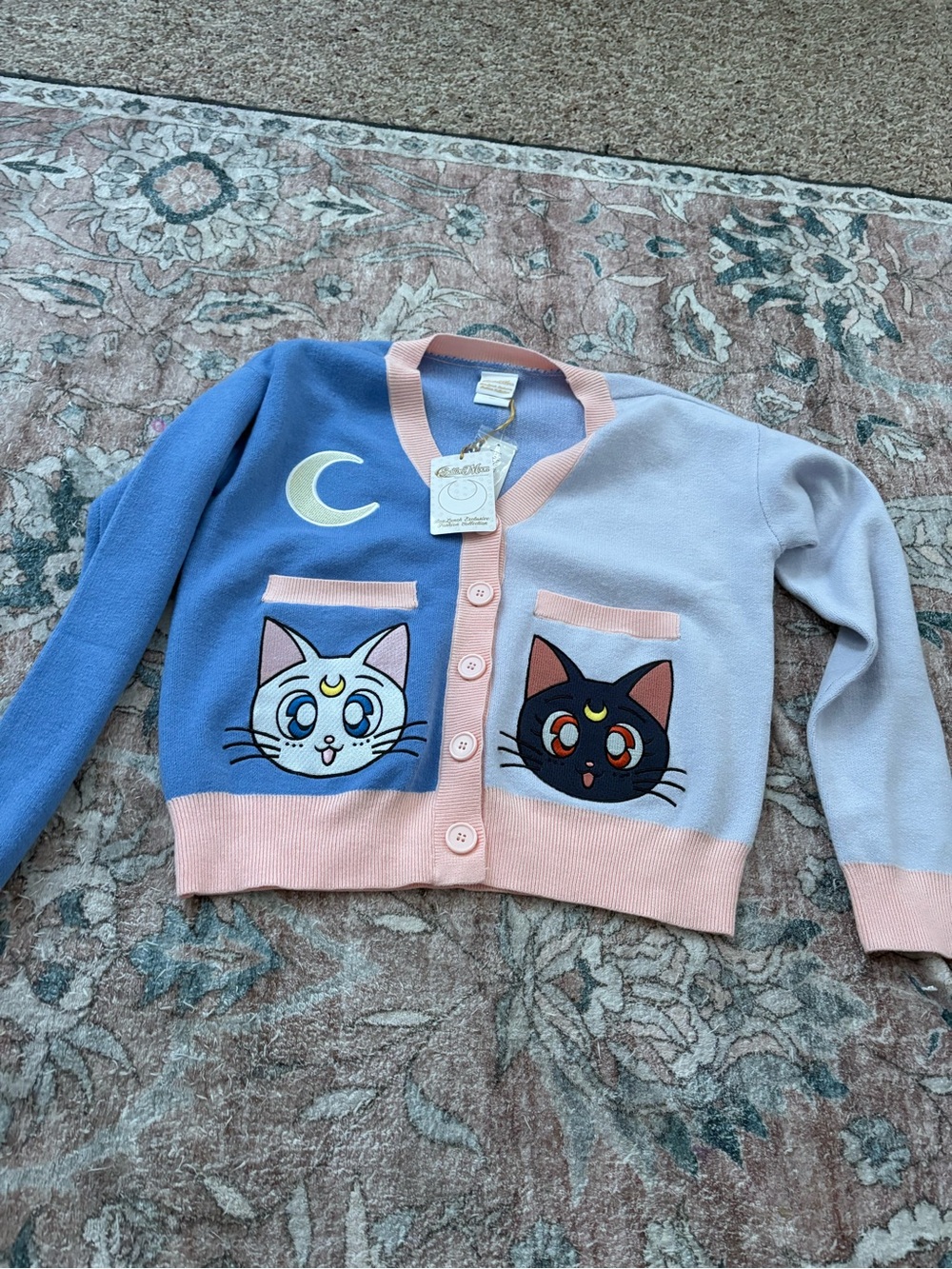 NWT Sailor Moon Luna & Artemis Women's Small Cardigan - BoxLunch